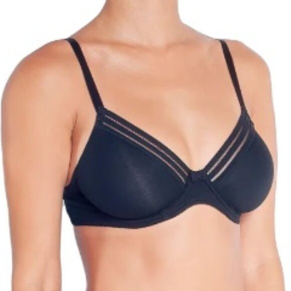 HUIT - Sweet Cotton - Underwire Bra, Black, 32D - Picture 6 of 8